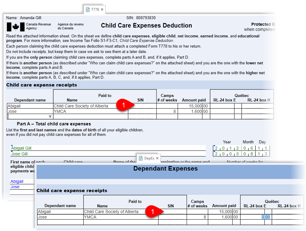 Child Care Expenses T778 TaxCycle