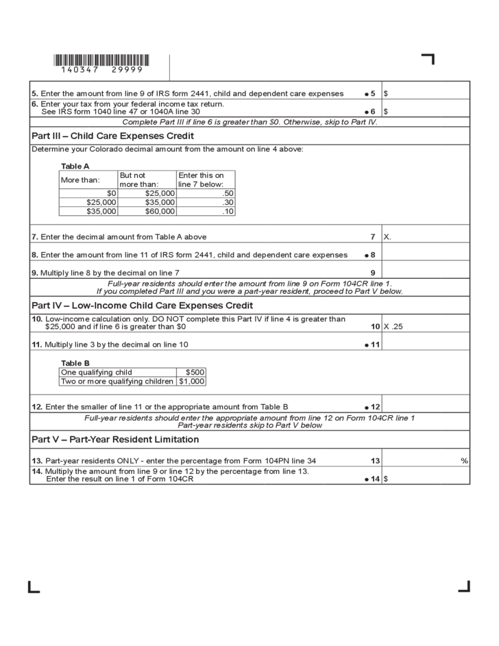 Child Care Expenses Tax Credit Colorado Free Download