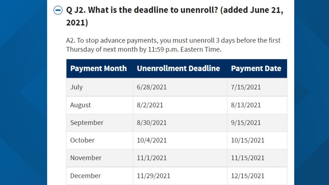 Child Tax Credit Payment Dates The Second Child Tax Credit Payment Is