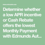 Determine Whether A Low APR Incentive Or Cash Rebate Offers The Lowest