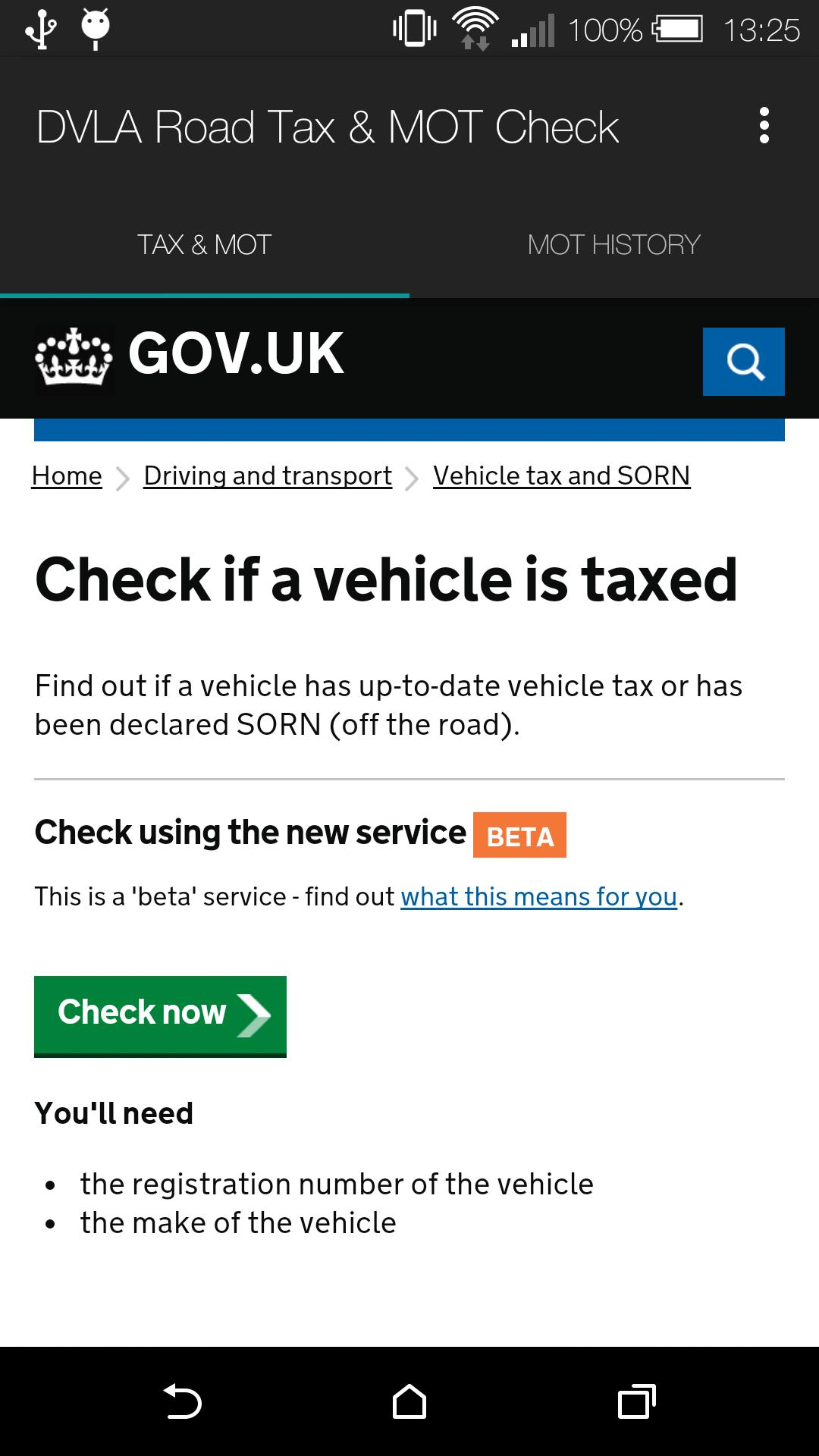 DVLA Road Tax MOT Check For Android APK Download