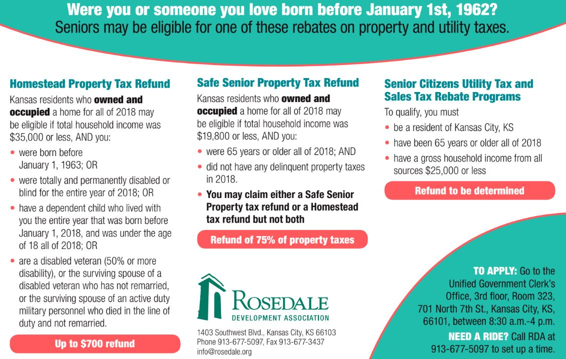 Seniors May Be Eligible For Tax Rebates Rosedale Development 