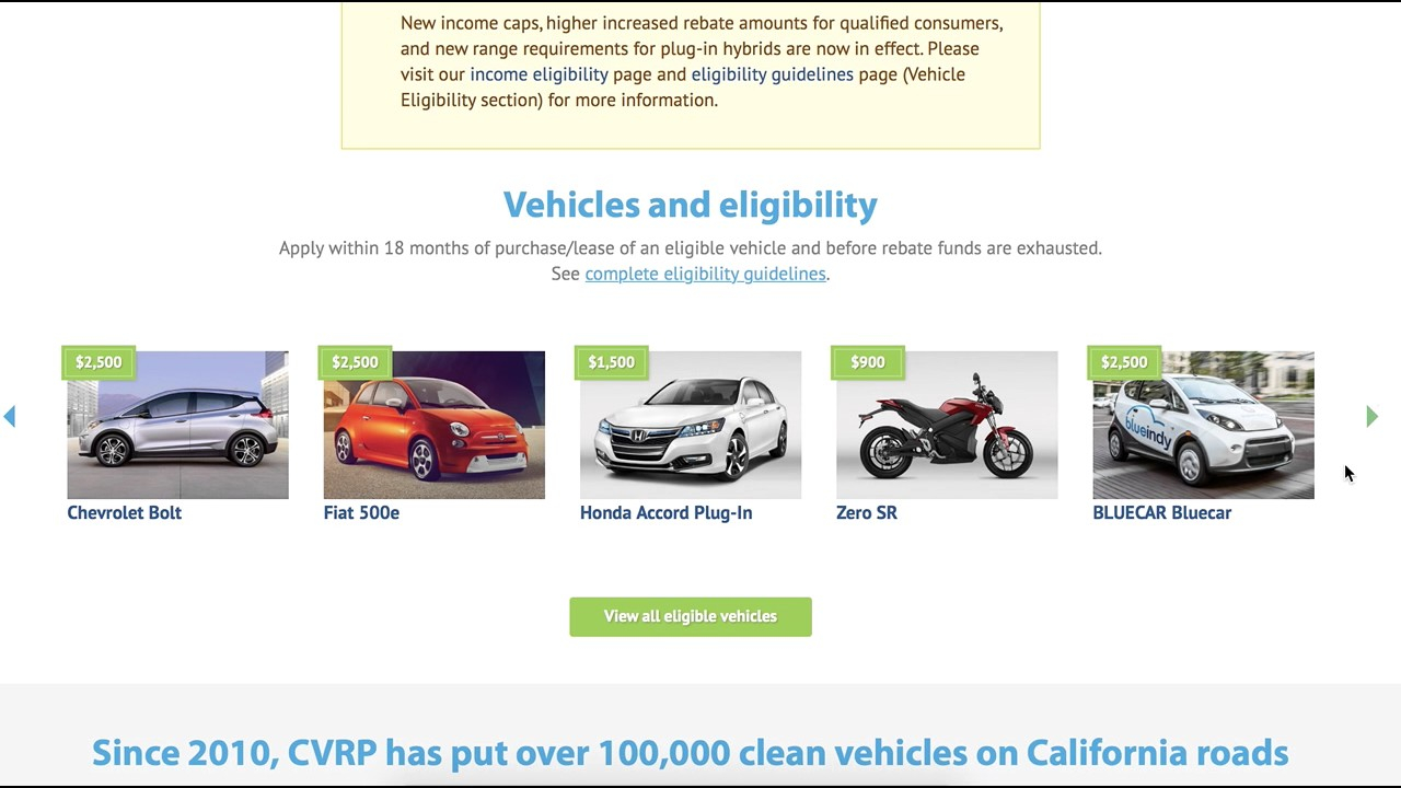 Hybrid Car California Rebate 2022
