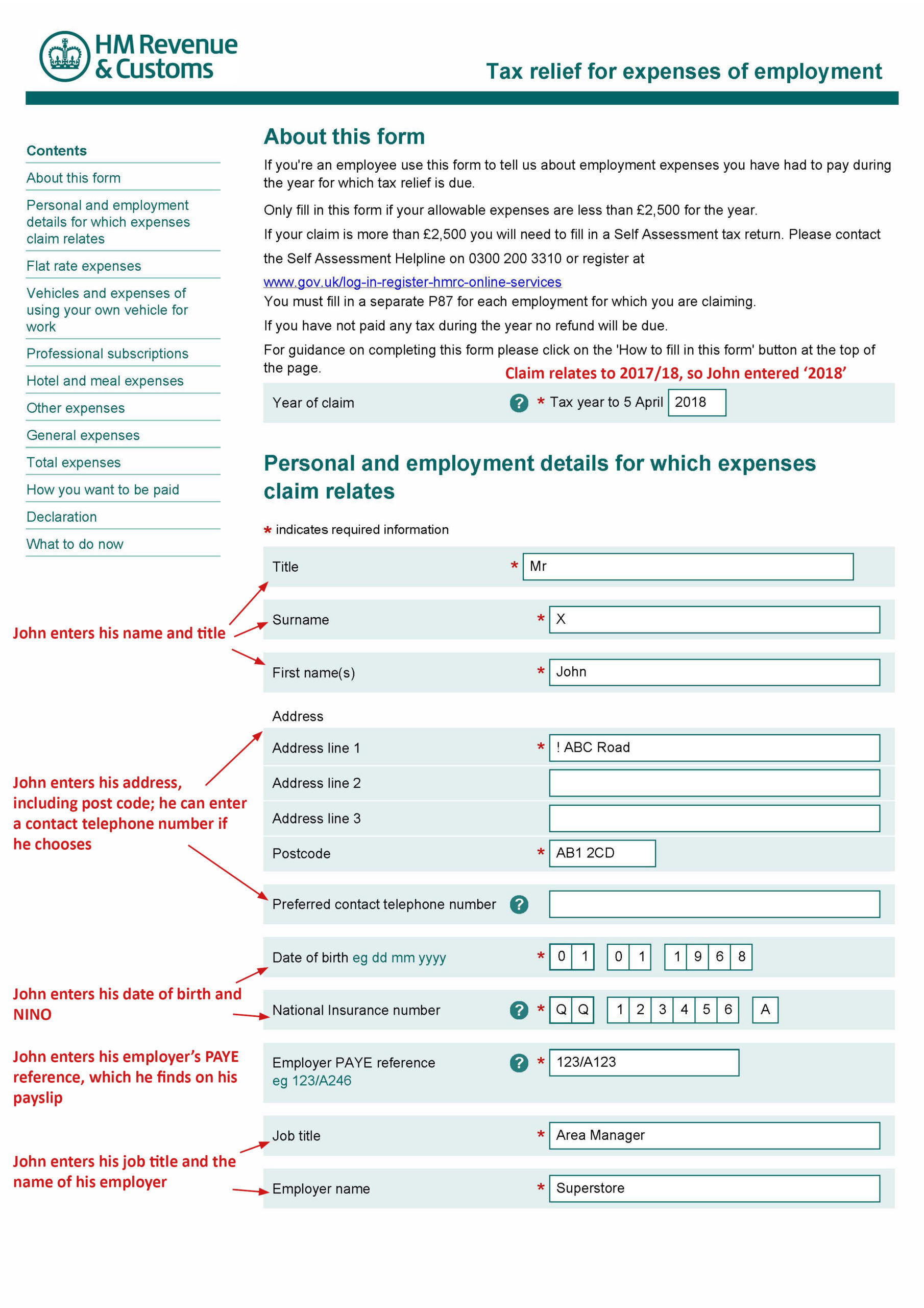 HMRC GOV UK FORMS P87 PDF