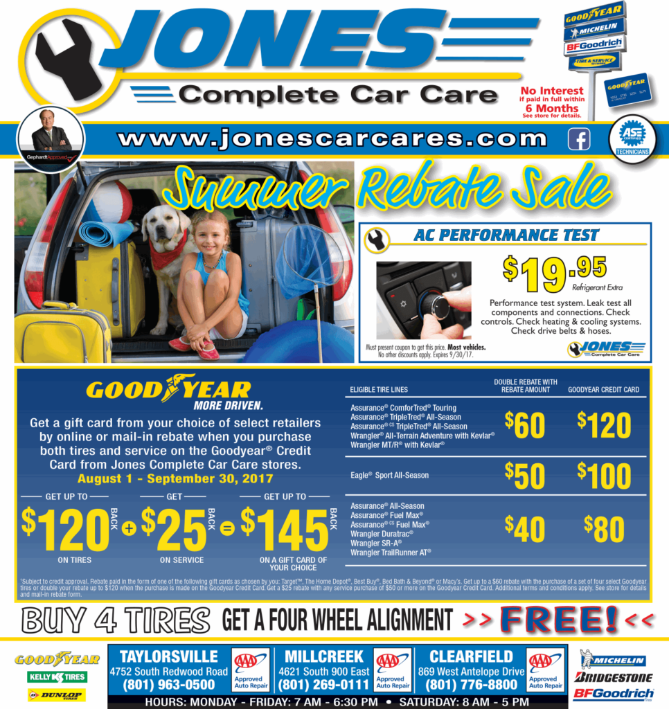 SUMMER REBATE SALE Jones Complete Car Care