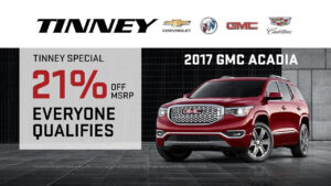 The Best 2017 GMC Acadia Rebates For 2018 Are At Tinney Automotive