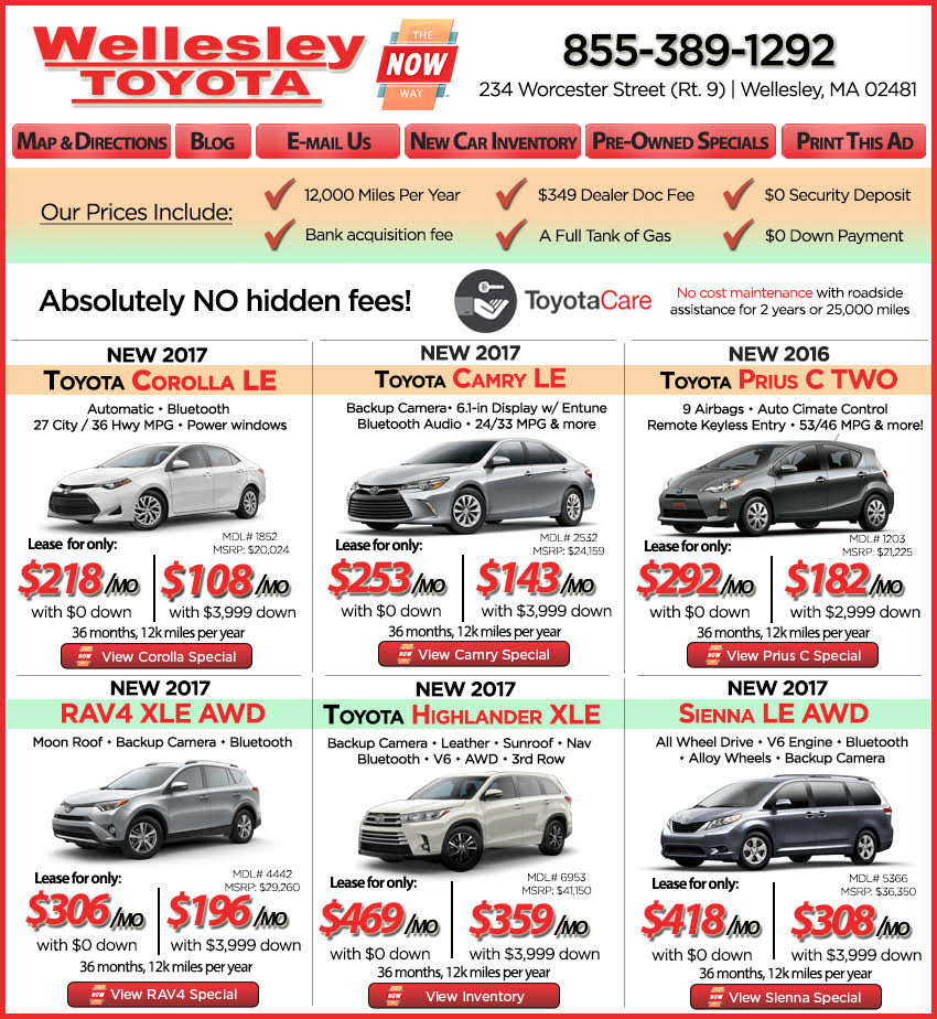 V Boston Toyota Dealer View Wellesley Toyota New Car Deals