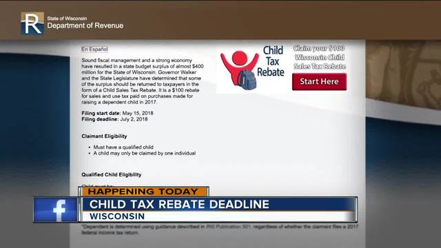 Wisconsin Parents Want Your 100 Child Tax Rebate Today Is The LAST 