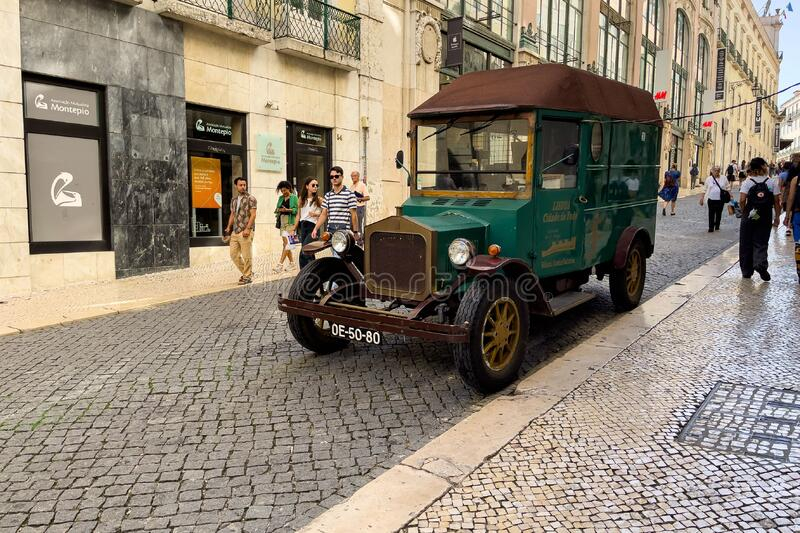 Classical Electric Car Used For City Tours In Lisbon Portugal 