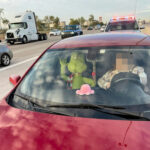 He Uses An Inflatable Grinch To Ride In A Carpool Lane Car Fule